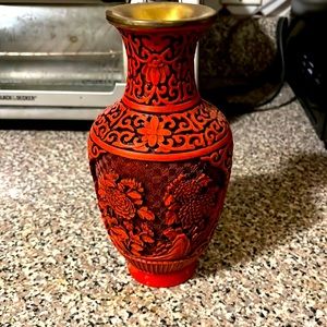 Very rare vase copper and wood handmade